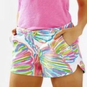 Lilly Pulitzer Textured Adie Shorts In Pink Shellebrate